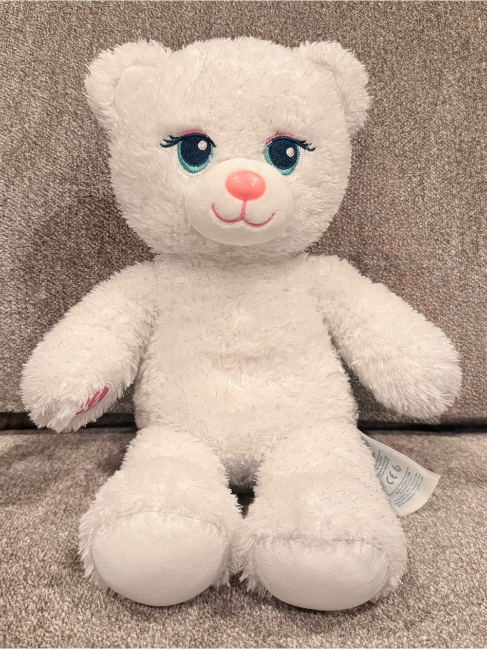 Build-A-Bear white/ silver sparkly bear